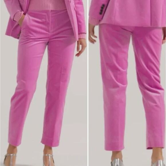 J. CREW Kate Straight-Leg Pant in Stretch Velvet Pink Purple Sz 14 {A37} - Picture 2 of 7